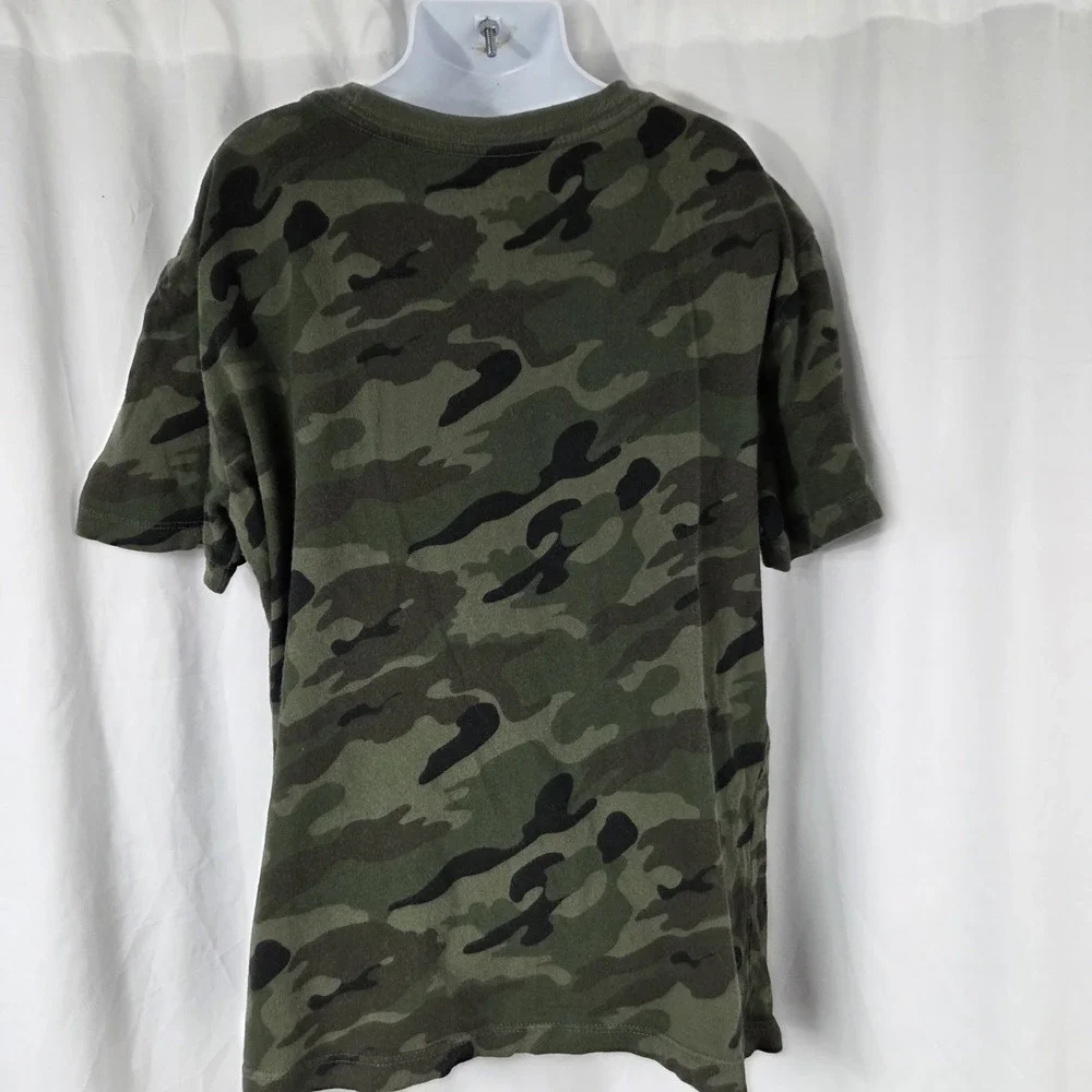 Old Navy Boys Size L Short Sleeve Crew Neck Pullover T Shirt Green Camouflage